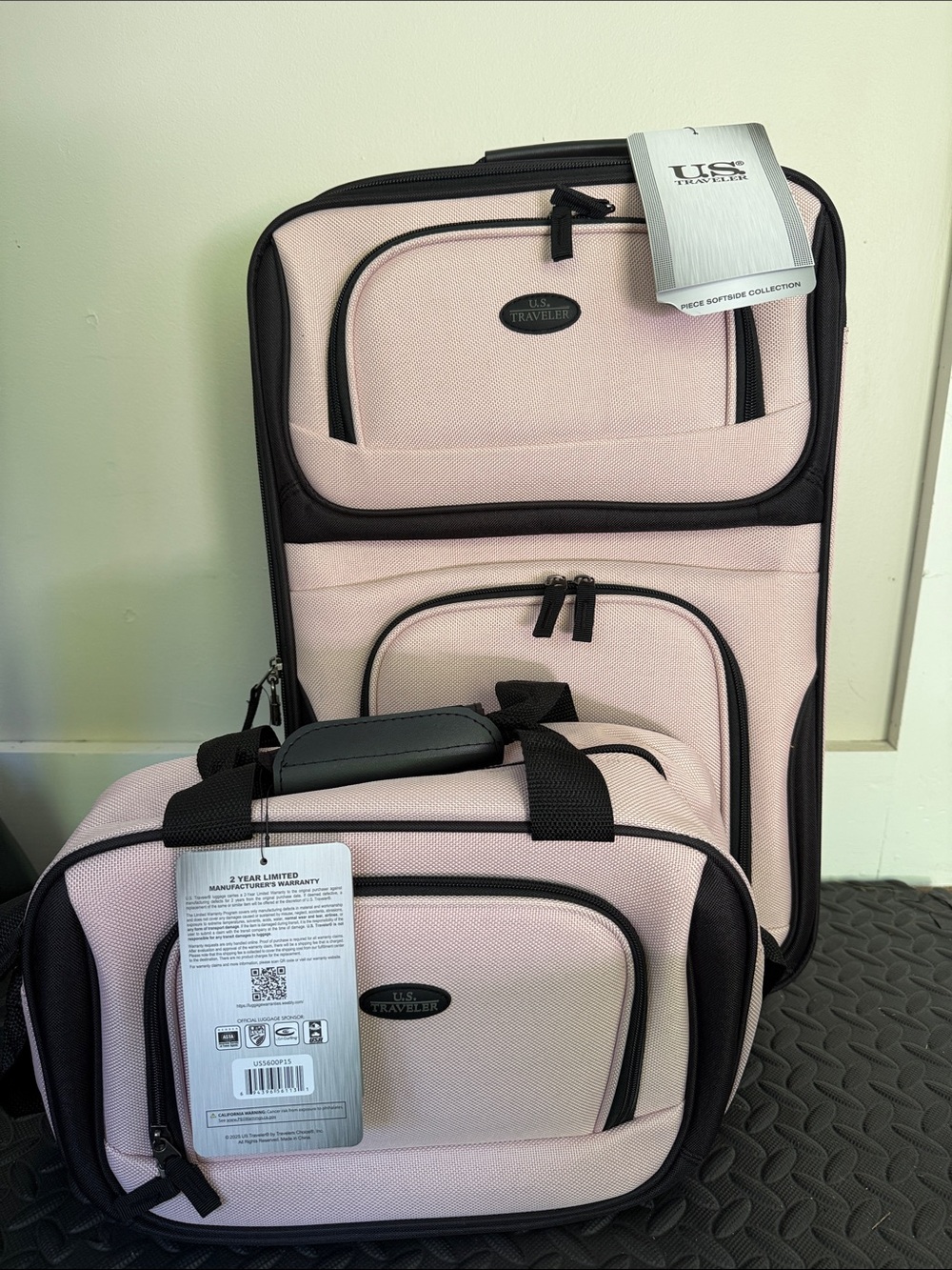 Pink Travel Luggage Set – Carry-On and Travel Tote
